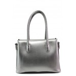Сива дамска чанта, здрава еко-кожа - удобство и стил за вашето ежедневие N 100013432
