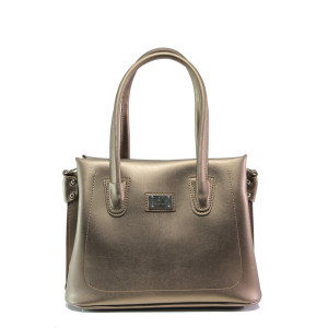 Светлокафява дамска чанта, здрава еко-кожа - удобство и стил за вашето ежедневие N 100013435