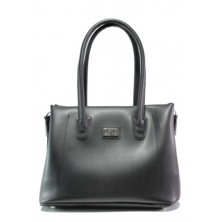 Черна дамска чанта, здрава еко-кожа - удобство и стил за вашето ежедневие N 100013431