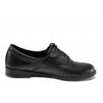 Черни анатомични дамски обувки с равна подметка, естествена кожа - всекидневни обувки за пролетта и лятото N 100012043