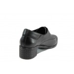 Черни анатомични дамски обувки със среден ток, естествена кожа - всекидневни обувки за пролетта и лятото N 100012109