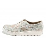 Бели анатомични дамски обувки с равна подметка, естествена кожа - всекидневни обувки за пролетта и лятото N 100012106