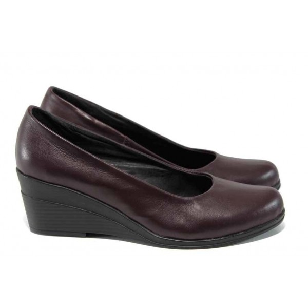 Винени анатомични дамски обувки с платформа, естествена кожа - всекидневни обувки за пролетта и лятото N 100012171