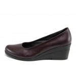 Винени анатомични дамски обувки с платформа, естествена кожа - всекидневни обувки за пролетта и лятото N 100012171