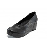 Черни анатомични дамски обувки с платформа, естествена кожа - всекидневни обувки за пролетта и лятото N 100012172