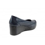 Сини анатомични дамски обувки с платформа, естествена кожа - всекидневни обувки за пролетта и лятото N 100012173