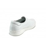 Бели анатомични дамски обувки с равна подметка, естествена кожа - спортни обувки за пролетта и лятото N 100012175