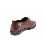 Винени анатомични дамски обувки с равна подметка, естествена кожа - всекидневни обувки за пролетта и лятото N 100012286