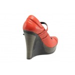 Червени анатомични дамски обувки с платформа, естествена кожа - всекидневни обувки за пролетта и лятото N 100012352