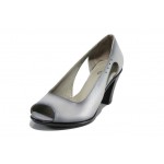Сиви дамски обувки с висок ток, естествена кожа - всекидневни обувки за пролетта и лятото N 100012463