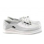 Бели анатомични дамски обувки с равна подметка, естествена кожа - ежедневни обувки за пролетта и лятото N 100012473
