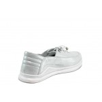 Бели анатомични дамски обувки с равна подметка, естествена кожа - ежедневни обувки за пролетта и лятото N 100012473