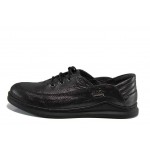 Черни анатомични дамски обувки с равна подметка, естествена кожа - ежедневни обувки за пролетта и лятото N 100012472