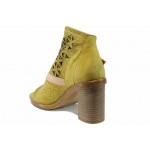 Жълти анатомични дамски сандали, естествена кожа - всекидневни обувки за пролетта и лятото N 100012505