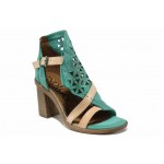 Зелени анатомични дамски сандали, естествена кожа - всекидневни обувки за пролетта и лятото N 100012504