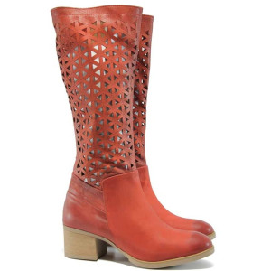 Червени летни анатомични дамски ботуши, естествена кожа - всекидневни обувки за пролетта и лятото N 100012510