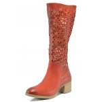 Червени летни анатомични дамски ботуши, естествена кожа - всекидневни обувки за пролетта и лятото N 100012510