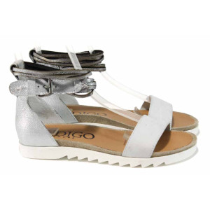 Бели анатомични дамски сандали, естествена кожа - ежедневни обувки за пролетта и лятото N 100012656