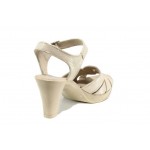 Бежови анатомични дамски сандали, естествена кожа - ежедневни обувки за пролетта и лятото N 100012647