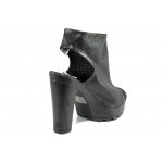 Черни летни анатомични дамски боти, естествена кожа - ежедневни обувки за пролетта и лятото N 100012650