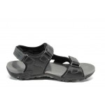 Черни дамски сандали, здрава еко-кожа - ежедневни обувки за пролетта и лятото N 100012680