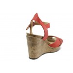 Червени анатомични дамски сандали, естествена кожа - ежедневни обувки за пролетта и лятото N 100012747