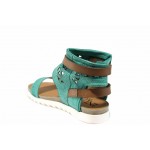 Зелени анатомични дамски сандали, естествена кожа - ежедневни обувки за пролетта и лятото N 100012746