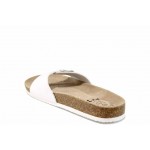 Бели анатомични дамски чехли, здрава еко-кожа - ежедневни обувки за пролетта и лятото N 100012774