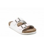 Бели анатомични дамски чехли, здрава еко-кожа - ежедневни обувки за пролетта и лятото N 100012749