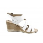 Бели анатомични дамски сандали, естествена кожа - ежедневни обувки за пролетта и лятото N 100012794