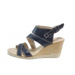 Сини анатомични дамски сандали, естествена кожа - ежедневни обувки за пролетта и лятото N 100012793