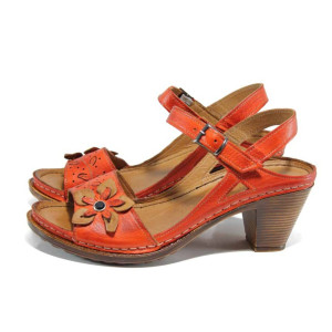 Червени ортопедични дамски сандали, естествена кожа - ежедневни обувки за пролетта и лятото N 100012837