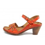 Червени ортопедични дамски сандали, естествена кожа - ежедневни обувки за пролетта и лятото N 100012837