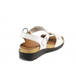 Бели ортопедични дамски сандали, естествена кожа - ежедневни обувки за пролетта и лятото N 100012842