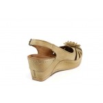 Бежови ортопедични дамски сандали, естествена кожа - ежедневни обувки за пролетта и лятото N 100012841