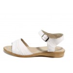 Бели анатомични дамски сандали, естествена кожа - ежедневни обувки за пролетта и лятото N 100012881