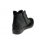 Черни дамски боти, естествена кожа и естествена велурена кожа - всекидневни обувки за есента и зимата N 100012921