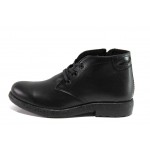 Черни дамски боти, естествена кожа - всекидневни обувки за есента и зимата N 100012923