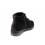 Черни дамски боти, естествена кожа и естествена велурена кожа - всекидневни обувки за есента и зимата N 100012925