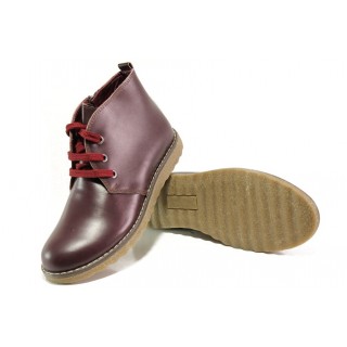 Винени дамски боти, естествена кожа - ежедневни обувки за есента и зимата N 100012963