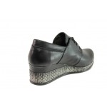 Черни дамски обувки с платформа, естествена кожа - всекидневни обувки за пролетта и лятото N 100016715