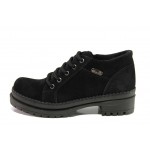 Черни дамски боти, естествен велур - ежедневни обувки за есента и зимата N 100013046