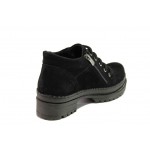 Черни дамски боти, естествен велур - ежедневни обувки за есента и зимата N 100013046
