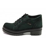 Зелени дамски боти, естествен велур - ежедневни обувки за есента и зимата N 100013048