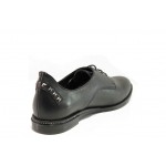Ортопедични черни дамски обувки с равна подметка, естествена кожа - ежедневни обувки за есента и зимата N 100013073