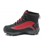 Червени юношески боти, текстилна материя - спортни обувки за есента и зимата N 100013304