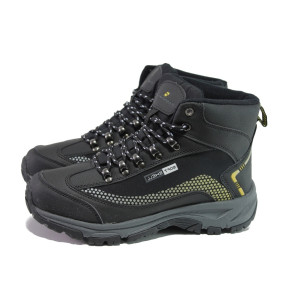 Черни юношески боти, текстилна материя - спортни обувки за есента и зимата N 100013303