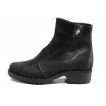 Ортопедични черни дамски боти, естествен набук - ежедневни обувки за есента и зимата N 100013327