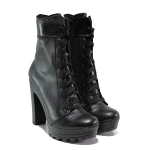 Анатомични черни дамски боти, естествена кожа - ежедневни обувки за есента и зимата N 100013465