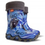 Сини детски ботушки, pvc материя - ежедневни обувки за есента и зимата N 100013451